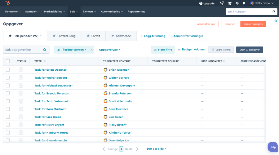hubspot-oppgaver